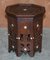 Antique Burmese Hand Carved Folding Hardwood Octagonal Side End Lamp Wine Table, Image 8