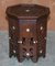 Mesa de vino octogonal plegable antigua de madera tallada a mano, Imagen 8
