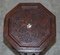 Mesa de vino octogonal plegable antigua de madera tallada a mano, Imagen 4