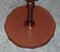 Vintage Mahogany Pie Crust Edge Brown Leather Tripod Side End Lamp Wine Table 8