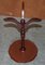 Vintage Mahogany Pie Crust Edge Brown Leather Tripod Side End Lamp Wine Table 7