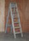 Vintage Aqua Blue Paint Pitch Pine Decorators Ladder, 1920s 2