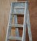 Vintage Aqua Blue Paint Pitch Pine Decorators Ladder, 1920s 4