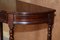 Mesa consola Demi Line vintage de caoba flameada con un cajón, Imagen 9