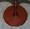 Green Leather Mahogany Pie Crust Edge Tripod Side End Lamp Wine Table 9