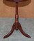 Green Leather Mahogany Pie Crust Edge Tripod Side End Lamp Wine Table 5