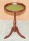 Green Leather Mahogany Pie Crust Edge Tripod Side End Lamp Wine Table, Image 1