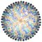 Lámpara de araña Poliedri de cristal de Murano color zafiro, Imagen 1