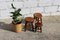 Vintage French Wooden Milking Stools, Set of 3 2