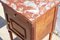 Vintage French Grey Red Marble Nightstand Bedside Table, Image 2