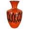 Orangefarbene Keramikvase von Kreutz Ceramics, Deutschland, 1970er 1