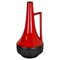 XL Schwarz-Rote Keramik Vase von Jopeko Ceramics, 1970er 1