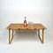 Mesa de centro plegable de bambú, ratán y mimbre con esquinas de acero, años 70, Imagen 10