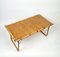 Mesa de centro plegable de bambú, ratán y mimbre con esquinas de acero, años 70, Imagen 5