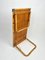 Mesa de centro plegable de bambú, ratán y mimbre con esquinas de acero, años 70, Imagen 15