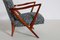 Armchairs in Walnut and Fabric by Giuseppe Scapinelli, 1955, Set of 2, Image 4
