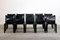 Cab 412 Chairs in Black Leather by Mario Bellini Cassina, Italy, 1970s, Set of 10 2