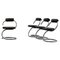 Cobra Chairs in Metal and Black Skai attributed to Giotto Stoppino, 1970s, Set of 4 1