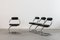 Cobra Chairs in Metal and Black Skai attributed to Giotto Stoppino, 1970s, Set of 4 2