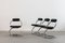 Cobra Chairs in Metal and Black Skai attributed to Giotto Stoppino, 1970s, Set of 4, Image 2