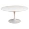 Round White Pedestal Dining Table in Aluminum and Laminate by Eero Saarinen for Knoll, Image 1