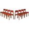 Red Model 105 Chairs by Gianfranco Frattini for Cassina, 1950, Set of 8 1