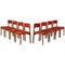 Rote Modell 105 Stühle von Gianfranco Frattini für Cassina, 1950, 8er Set 1