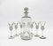 Decanter and Cordial Glasses in Grey Smoked Glass from Holmegaard Denmark, 1950s, Set of 7 2
