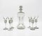 Decanter and Cordial Glasses in Grey Smoked Glass from Holmegaard Denmark, 1950s, Set of 7 1