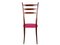 Wood and Magenta Fabric Dining Chairs by Paolo Buffa, 1950s, Set of 4 11