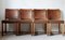 Oak Chairs With Leather Braid by Carl Gustav Hort Af Ornäs, 1950s, Set of 4 1