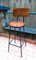 Vintage Industrial Iron and Chestnut Stool 1