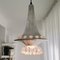 Mid-Century Silver Metal Crystal Glass Pendant Lamp, 1960s, Image 5