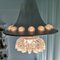 Mid-Century Silver Metal Crystal Glass Pendant Lamp, 1960s 7