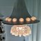 Mid-Century Silver Metal Crystal Glass Pendant Lamp, 1960s, Image 7