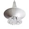 Mid-Century Silver Metal Crystal Glass Pendant Lamp, 1960s, Image 8