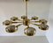 Italian Art Deco Murano Glass & Brass Ceiling Lamp, Image 1