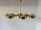 Italian Art Deco Murano Glass & Brass Ceiling Lamp 3