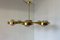 Italian Art Deco Murano Glass & Brass Ceiling Lamp 2