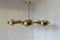 Italian Art Deco Murano Glass & Brass Ceiling Lamp, Image 2