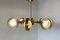 Italian Art Deco Murano Glass & Brass Ceiling Lamp, Image 9