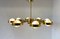 Italian Art Deco Murano Glass & Brass Ceiling Lamp 11