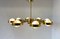 Italian Art Deco Murano Glass & Brass Ceiling Lamp, Image 11