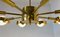 Italian Art Deco Murano Glass & Brass Ceiling Lamp 12