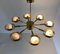 Italian Art Deco Murano Glass & Brass Ceiling Lamp, Image 15