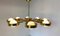 Italian Art Deco Murano Glass & Brass Ceiling Lamp, Image 13