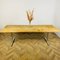 Large English Solid Oak Plank Table on Chrome Legs 3