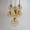 Mid-Century Italian Glass & Brass Chandelier, 1960s, Image 11