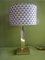 Op Art Grey & White Chrome and Brass Table Lamp from Lumica, 1970, Image 1