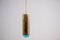 Italian Pendant Lamp in Brass and Blue Art Glass from Ghirò Studio, Image 6